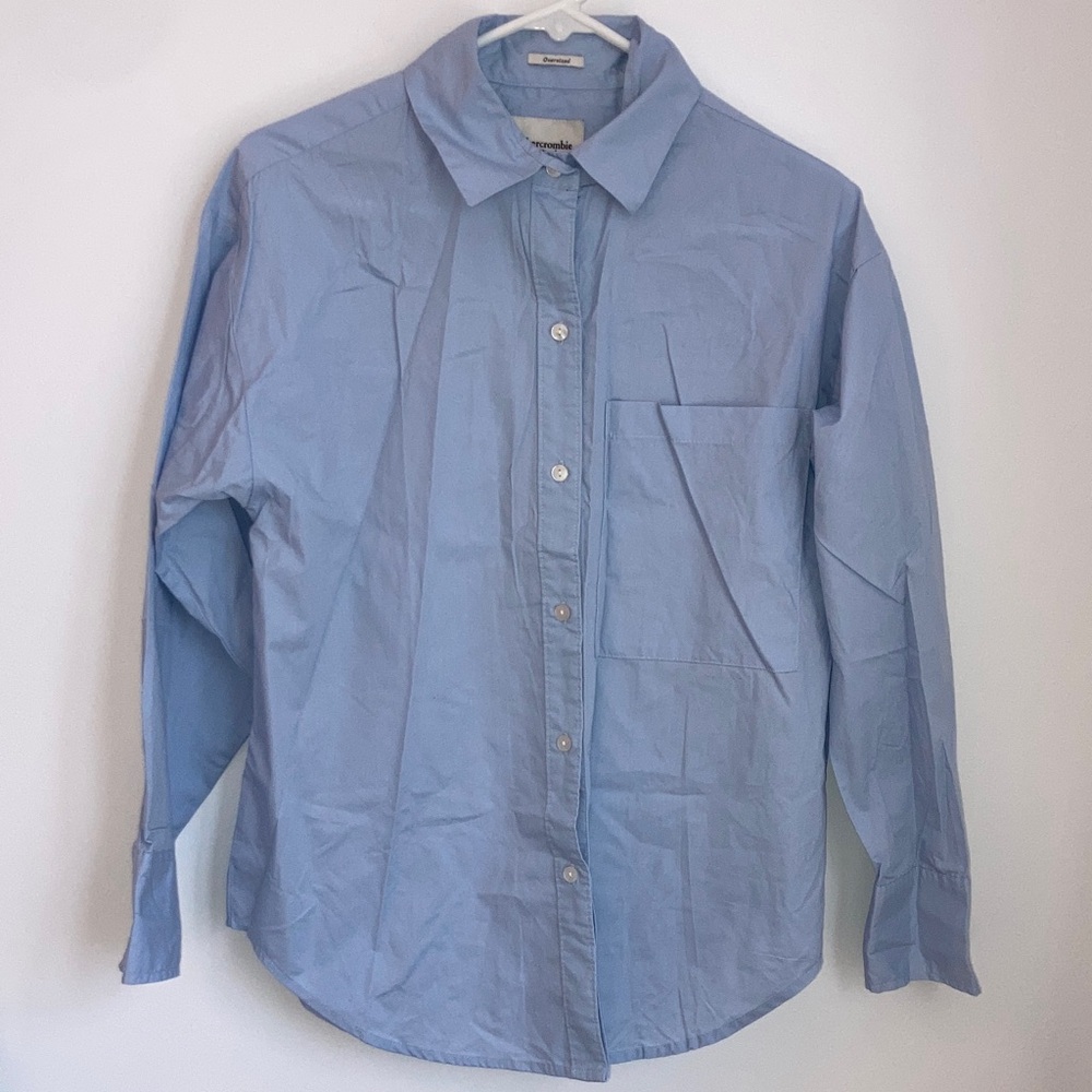 #134. Abercrombie & Fitch Women's Light Blue Button-Down Shirt